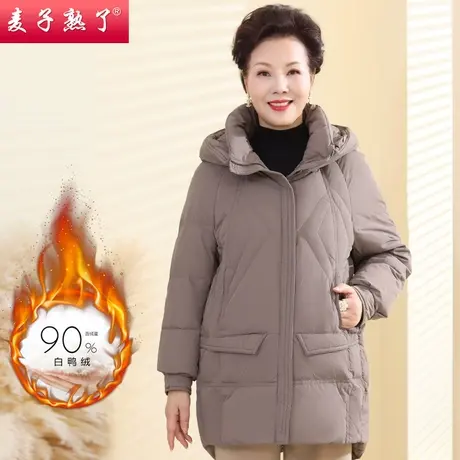 妈妈装冬季羽绒服2022新款洋气阔太太保暖外套棉服上衣中老年女装图片