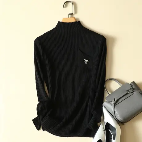 半高领毛衣打底衫女士内搭秋冬季2022年新款爆款加厚洋气针织上衣商品大图