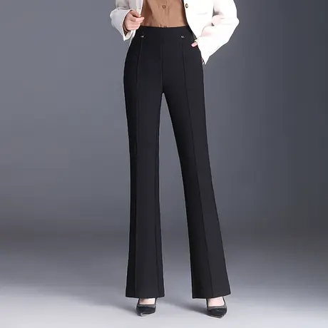 黑色微喇裤女士秋季2023新款高腰长裤显瘦西装裤韩版休闲裤喇叭裤图片