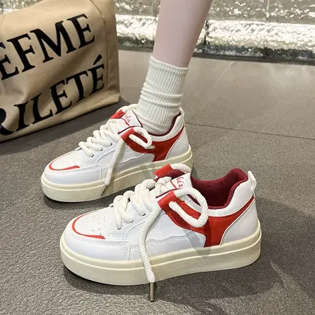 远波男鞋子潮鞋2023新款板鞋男小白鞋百搭超纤皮面包鞋国潮运动鞋商品大图