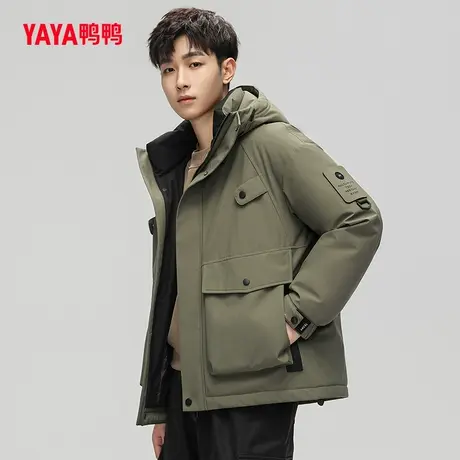 鸭鸭男士羽绒服2023年秋季新款短款连帽时尚百搭保暖外套Y图片