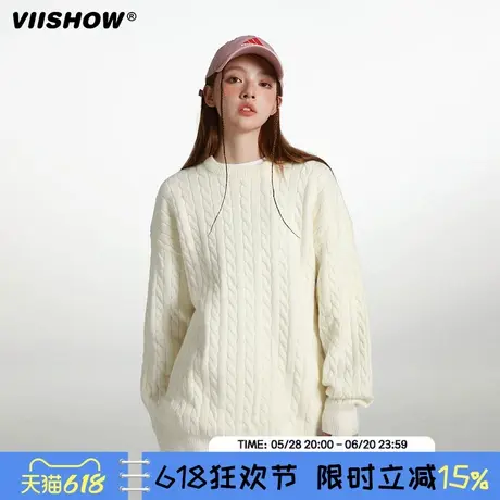 VIISHOW情侣毛衣男冬季2024新款男士长袖针织衫圆领上衣情侣装潮商品大图