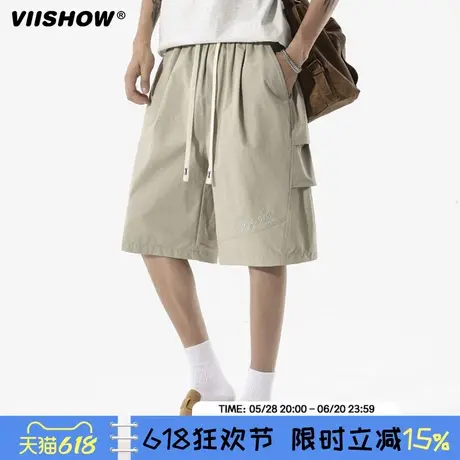 VIISHOW夏季薄款户外休闲工装短裤男女潮牌机能多口袋速干五分裤商品大图