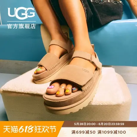 UGG夏季女士舒适休闲厚底可调式束带魔术贴时尚金星凉鞋 1136783图片