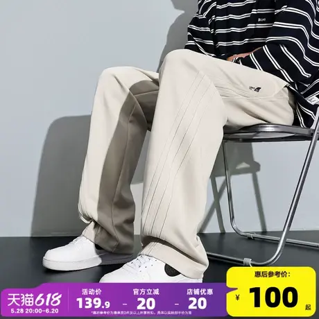 唐狮2025春季新款男休闲长裤宽松直筒裤潮流卫裤拼接运动裤子百搭商品大图