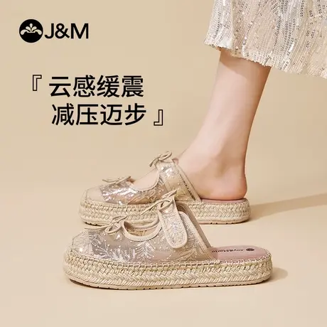 快乐玛丽渔夫鞋女2025夏季新款懒人一脚蹬舒适平底半拖包头拖凉鞋图片