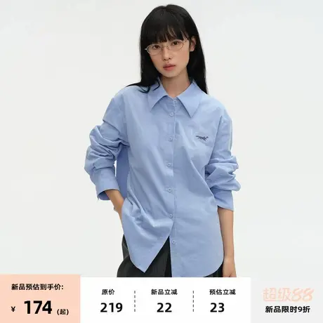 【8/07 0点新品9折】omont蛋挞家复古灯芯绒宽松休闲长袖衬衫秋图片