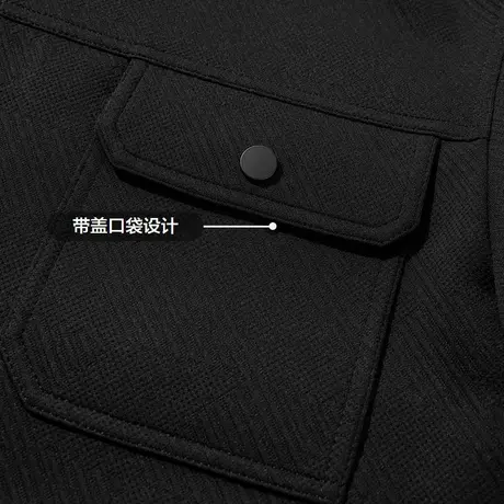 HLA/海澜之家轻商务时尚系列翻领夹克23秋季新纯色潮流工装外套男商品大图