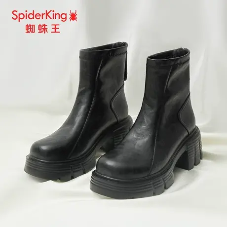 SPIDER KING/蜘蛛王正品女马丁靴2025秋新款中筒单里时尚厚底粗跟商品大图