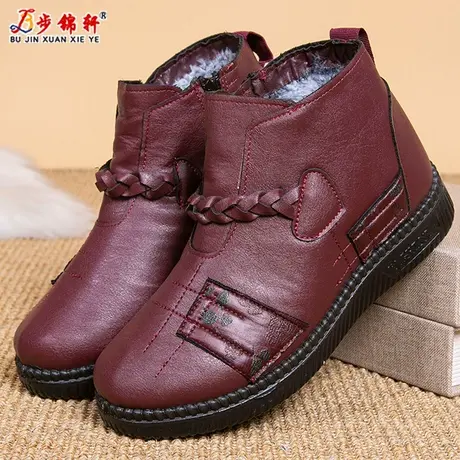 冬季老北京布鞋女棉鞋防水防滑妈妈高帮鞋加厚加绒保暖休闲老人鞋商品大图