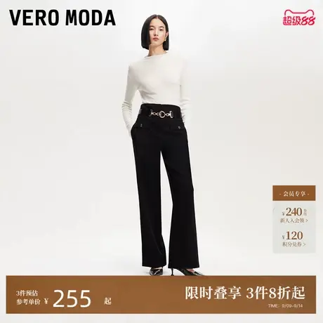 Vero Moda休闲裤24秋季新款中腰直筒简约优雅通勤显瘦324426004商品大图