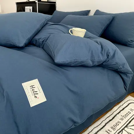 2026新款春款105gA类古法水洗仿棉云柔棉四件套图片