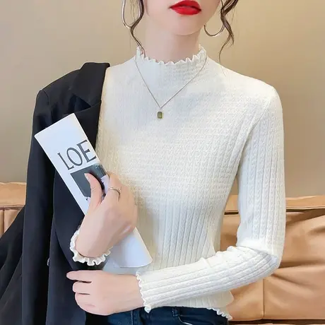 毛衣女款2023新款秋冬内搭半高领冬季洋气显瘦修身针织衫上衣百搭商品大图