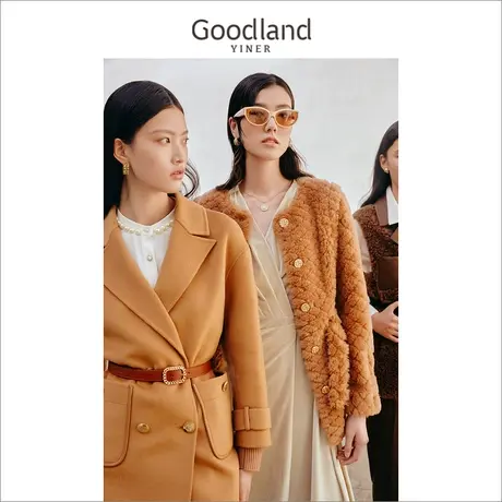 音儿美地女装2022冬季新款西装领羊毛双面毛呢子大衣外套图片