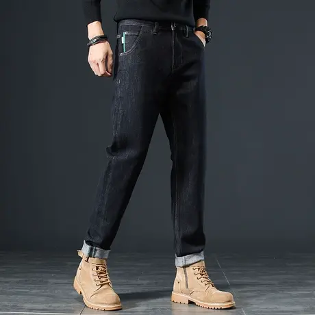 港风潮流百搭牛仔裤休闲修身美式复古牛仔裤男直筒宽松潮流男裤图片