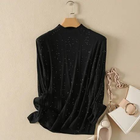 半高领毛衣套头打底衫女春装2024年新款内搭爆款百搭洋气针织衫女商品大图