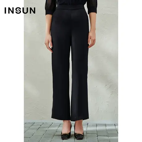 INSUN恩裳线上专选2023春季宽松直筒裤柔软休闲裤图片