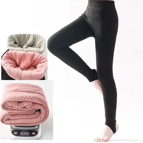 蚕丝棉裤女童特厚打底裤外穿儿童三层加绒中大童修身保暖踩脚裤袜商品大图