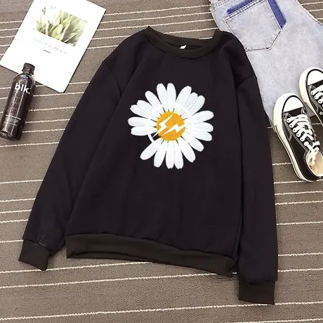 春秋薄款卫衣女2024新款长袖上衣圆领韩版宽松秋冬加绒潮ins外套图片