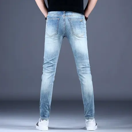 夏天浅色修身小脚牛仔裤男款秋冬高档2023爆款高端潮牌裤子男休闲商品大图