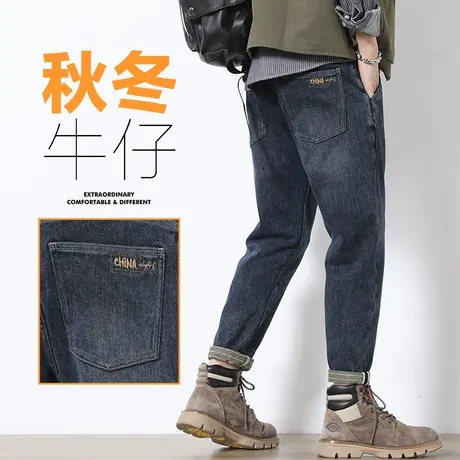 夏季男生春天男士宽松直筒休新塘闲牛仔裤春季潮牌男裤子2024新款商品大图