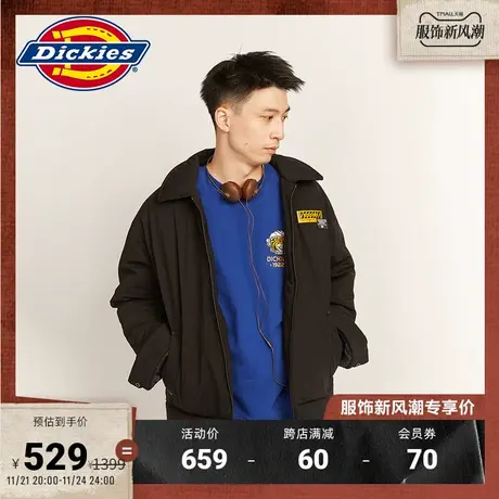Dickies 秋冬工装休闲棉服外套男女情侣 上衣宽松教练夹克商品大图