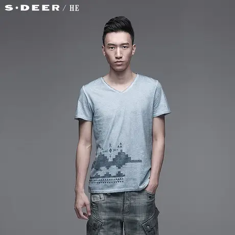 sdeerhe 🤦圣迪奥 🤧专柜正品 🤨男装夏 🤩民族休闲男士短袖T恤3270108图片