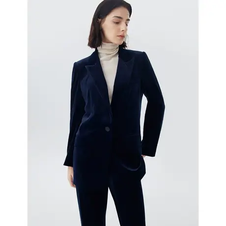朗姿法式气质高级感西服秋季奥莱时尚通勤休闲职业西装外套上衣女图片