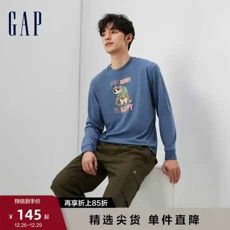 【疯狂动物城联名】Gap男女装春秋情侣舒适长袖T恤休闲上衣771429图片