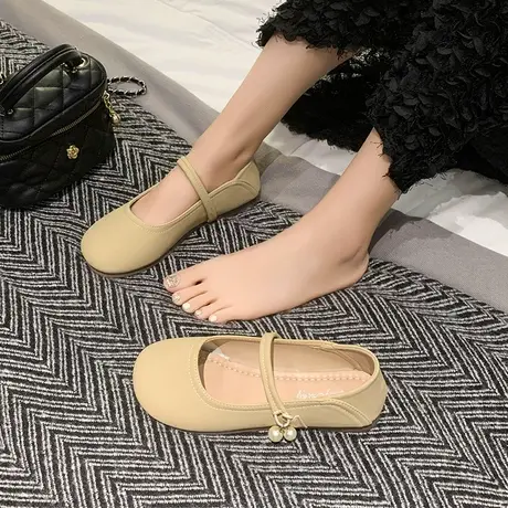 两穿单鞋女2024新款夏季软底一脚蹬玛丽珍小皮鞋法式配裙子豆豆鞋商品大图
