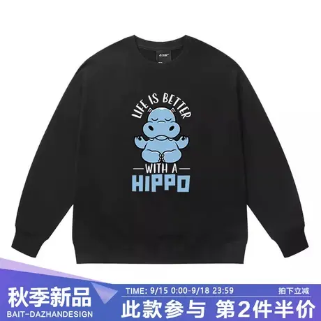 美式潮牌重磅卡通纯棉圆领卫衣男春秋季设计感情侣薄款长袖外套商品大图