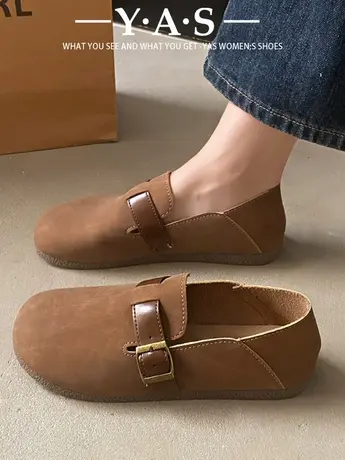 软底包头半拖鞋女外穿2024春款新款平底懒人勃肯鞋一脚蹬半托单鞋商品大图