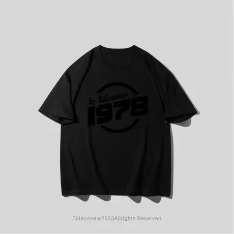 Ohlyah1978短袖t恤男夏美式高街潮牌宽松小众情侣百搭纯棉五分袖图片