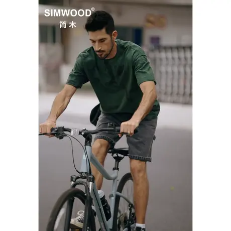 Simwood简木男装【超宽松版型】夏季新款300g水洗扎染重磅短袖T恤商品大图