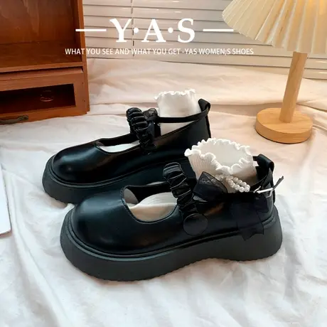法式温柔玛丽珍小皮鞋女春夏季英伦风百搭厚底仙女配裙子浅口单鞋图片