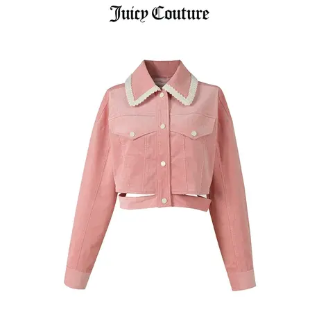 Juicy Couture橘滋外套女美式春季新品时尚翻领短外套梭织夹克女商品大图