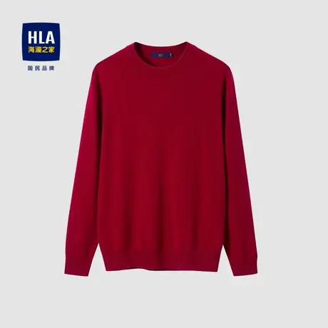 【奥莱清仓】HLA/海澜之家2023温暖纯绒羊绒衫圆领舒适柔软毛衫男图片