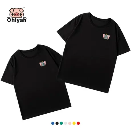 Ohlyah小飞象t恤情侣装2023夏新款卡通潮牌印花宽松大码上衣男女图片