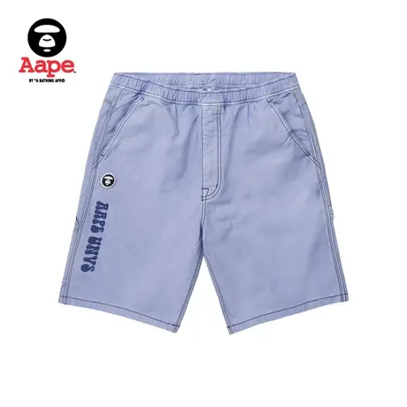Aape旗舰店男装春夏猿颜字母印花小标装饰宽松薄款短裤6964XXK商品大图