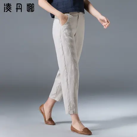 棉麻裤女夏九分裤休闲八分裤哈伦裤亚麻女裤夏季薄款裤子女萝卜裤图片