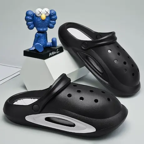 雨鞋 男款透气胶鞋厚底踩屎感厨房防滑鞋防雨鞋情侣涉水雨凉鞋男商品大图