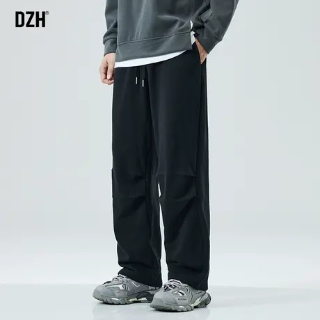 男士黑色卫裤男春秋直筒潮牌休闲裤子男款美式高街2024新款运动裤图片