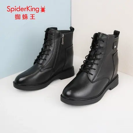 SPIDER KING/蜘蛛王马丁靴女真皮2023冬商场新款短筒薄绒内增高软图片