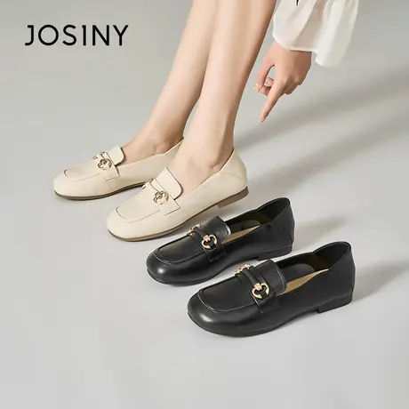 Josiny/卓诗尼玛丽珍女鞋2023秋季新款乐福鞋百搭休闲一脚蹬单鞋商品大图