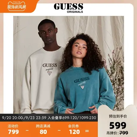 GUESSOriginals23新款情侣款oversize美式复古卫衣-M2BQ09K9YH1商品大图