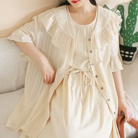 胖妹妹夏季2023新款大码宽松法式棉质仙气防晒开衫商品大图