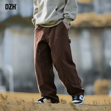 男士美式户外工装裤男直筒宽松纯棉休闲裤子秋季2023年新款冲锋裤商品大图