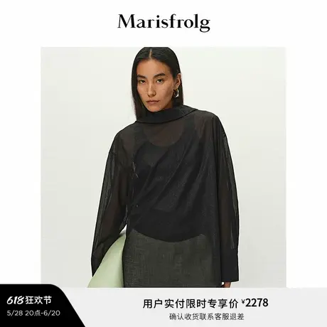 【精简衣橱】Marisfrolg玛丝菲尔2025春新款立领正反两穿廓形衬衫图片