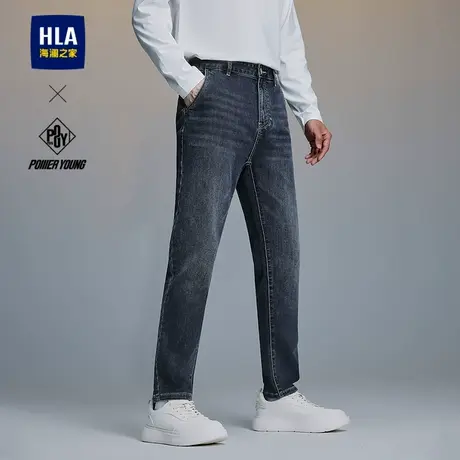 HLA/海澜之家POWER YOUNG系列牛仔裤2025春秋新款微弹中腰裤子男图片