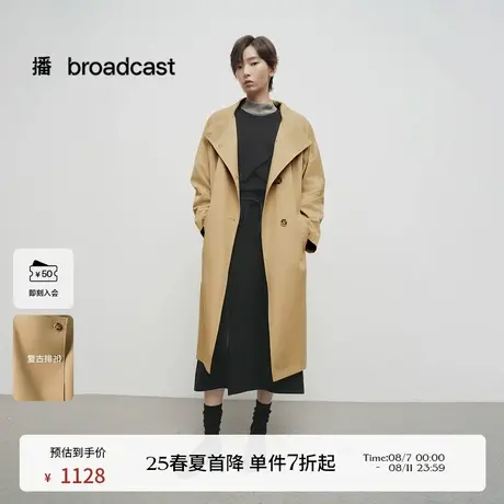 播商场同款高智感长款风衣女25春季新款英伦风宽松外套BDS1FD1539商品大图